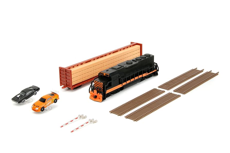 ミニカー NANO SCENE FAST &amp; FURIOUS FINAL RACE w/2 Jada Nano Scene Fast & Furious Diorama Final Race Train